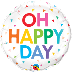 BALAO 18" REDONDO PC1 OH HAPPY DAY RAINBOW CONFETTI