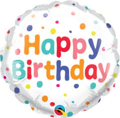 BALAO 04" REDONDO SOLTO BDAY COLORFUL CONFETTI