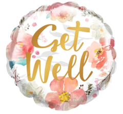 BALAO 04" REDONDO SOLTO GET WELL WATERCOLOR FLORAL