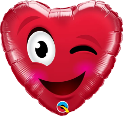 BALAO 09" CORACAO SOLTO SMILE WINK HEART!
