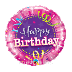 BALAO 09" REDONDO SOLTO BDAY HOT PINK