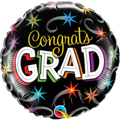 BALAO 09" REDONDO SOLTO CONGRATS GRAD SHOOTING STARS