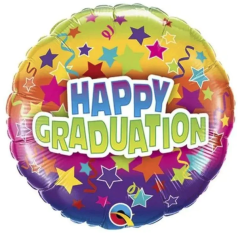BALAO 09" REDONDO SOLTO GRADUATION COLORFUL STARS