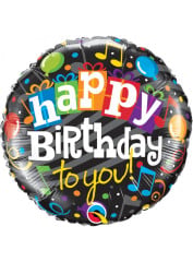 BALAO 09" REDONDO SOLTO HAPPY BDAY TO YOU