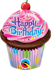BALAO 14" SHAPE SOLTO BDAY FROSTED CUPCAKE