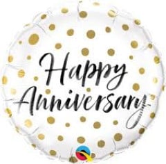 BALAO 18" REDONDO PC1 HAPPY ANNIVERSARY PONTOS OURO