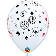 BALAO 11" R BRANCO PC50 CARDS & DICE