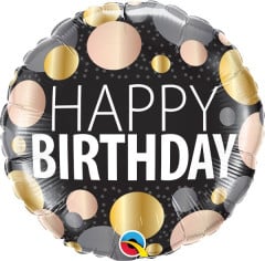 BALAO 18" REDONDO PC1 BDAY BIG METALLIC DOTS