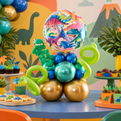 BALAO 22" BUBBLE SIMPLES PC1 COLORFUL DINOSAURS - DINOSSAUROS