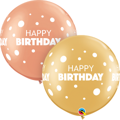 BALAO 30" R OURO ROSA/OURO PC2 BIRTHDAY-POASGRANDES/PEQUENOS