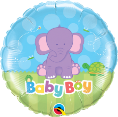 BALAO 18" REDONDO PC1 BABY BOY-ELEFANTE