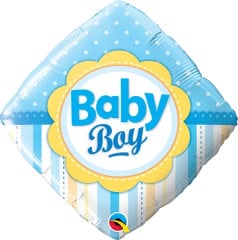BALAO 18" DIAMANTE PC1 BABY BOY DOTS & STRIPES