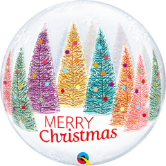 BALAO 22" BUBBLE SIMPLES PC1 CHRISTMAS TREES & SNOWFLAKES