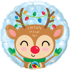 BALAO 18" REDONDO PC1 REINDEER & COLORED LIGHTS