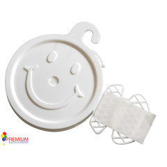 BALLOON WEIGHT W/ RIBBON PC50 WHITE SMILE FACE