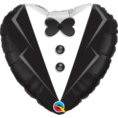 BALAO 18" CORACAO PC1 WEDDING TUXEDO