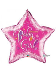 BALAO 36" ESTRELA HOL PC1WELCOME BABY GIRL STARS