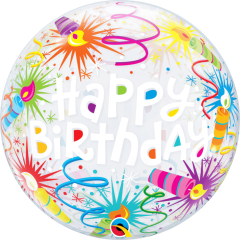 BALAO 22" BUBBLE SIMPLES PC1 BDAY LIT CANDLES