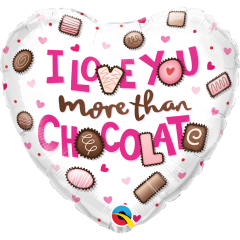 BALAO 18" CORACAO PC1 I LOVE YOU MORE THAN CHOCOLATE