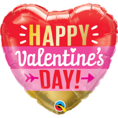 BALAO 18" CORACAO PC1 VALENTINE'S DAY ARROW STRIPES