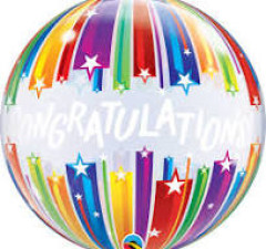 BALAO 22" BUBBLE SIMPLES PC1 CONGRATULATIONS SHOOTING STARS