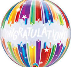 BALAO 22" BUBBLE SIMPLES PC1 CONGRATULATIONS SHOOTING STARS