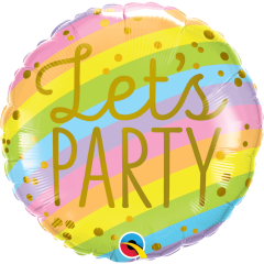 BALAO 18" REDONDO PC1 LET'S PARTY STRIPES