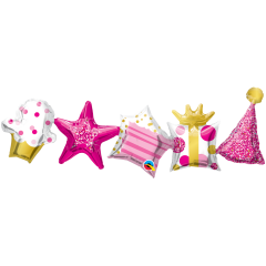 QUALATEX GARLAND BALLOON BDAY GARLAND PINK