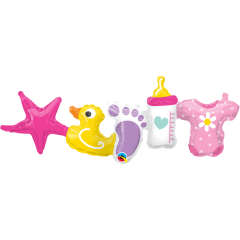 QUALATEX GARLAND BALLOON BABY GIRL GARLAND