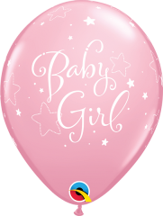 BALAO QUALATEX 11" ESTAMPADO - PACOTE FESTIVO COM 6 UNIDADES - BABY GIRLESTRELAS