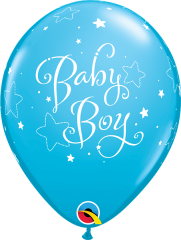 BALAO QUALATEX 11" ESTAMPADO - PACOTE FESTIVO COM 6 UNIDADES - BABY BOYESTRELAS