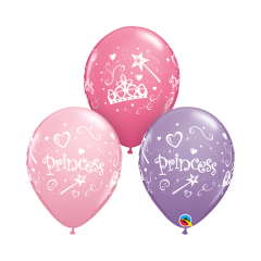 BALAO QUALATEX 11" ESTAMPADO - PACOTE FESTIVO COM 6 UNIDADES - PRINCESA - PRINCESS