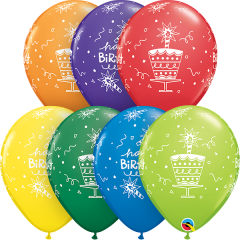 BALAO 11" R SORT CARNAVAL PC50 HAPPY BIRTHDAYBOLO E VELA