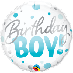 BALAO 18" REDONDO PC1 BDAY BOY BLUE DOTS