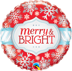 BALAO 18" REDONDO PC1 MERRY & BRIGHT-FLOCOS