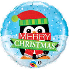 BALAO 18" REDONDO PC1 MERRY CHRISTMAS PENGUIN