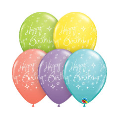 BALAO 11" R SORT SORVETE PC50 BDAY ELEGANT SPARKLES & SWIRLS