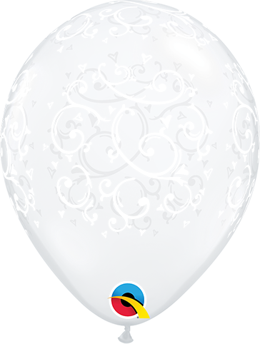 BALAO 5" R DIAMANTE TRAN PC100 FILIGREE & HEARTS-A-RND