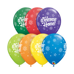 BALAO QUALATEX 11" ESTAMPADO - PACOTE FESTIVO COLORIDO COM 6 UNIDADES - WELCOME HOME - BEM VINDO