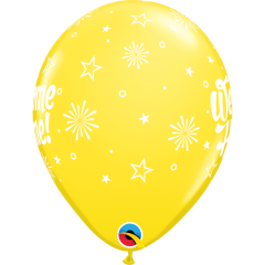 BALAO QUALATEX 11" ESTAMPADO - PACOTE FESTIVO COLORIDO COM 6 UNIDADES - WELCOME HOME - BEM VINDO