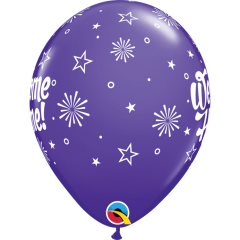 BALAO QUALATEX 11" ESTAMPADO - PACOTE FESTIVO COLORIDO COM 6 UNIDADES - WELCOME HOME - BEM VINDO