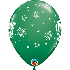 BALAO QUALATEX 11" ESTAMPADO - PACOTE FESTIVO COLORIDO COM 6 UNIDADES - WELCOME HOME - BEM VINDO