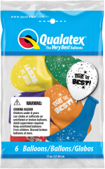 BALAO QUALATEX 11" ESTAMPADO - PACOTE FESTIVO COM 6 UNIDADES - YOURE THE BEST!-ESTR