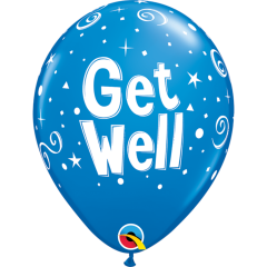BALAO QUALATEX 11" ESTAMPADO - PACOTE FESTIVO COM 6 UNIDADES - GET WELL - MELHORAS! - FIQUE BEM LOGO!