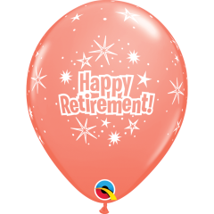 BALAO QUALATEX 11" ESTAMPADO - PACOTE FESTIVO COM 6 UNIDADES - HAPPY RETIREMENT - FELIZ APOSENTADORIA