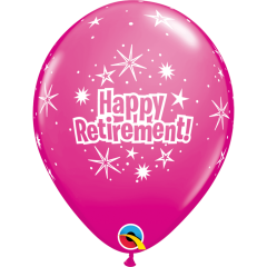BALAO QUALATEX 11" ESTAMPADO - PACOTE FESTIVO COM 6 UNIDADES - HAPPY RETIREMENT - FELIZ APOSENTADORIA