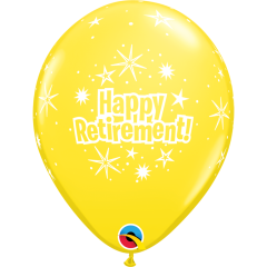 BALAO QUALATEX 11" ESTAMPADO - PACOTE FESTIVO COM 6 UNIDADES - HAPPY RETIREMENT - FELIZ APOSENTADORIA