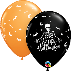 BALAO 11" R SORT ESP PC50 HAPPY HALLOWEEN ESQEULETO