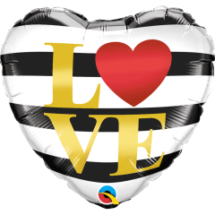 BALAO 18" CORACAO PC1 L(HEART)VE HORIZONTAL STRIPES