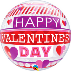 BALAO 22" BUBBLE SIMPLES PC1 VALENTINE'S STRIPE PATTERNS